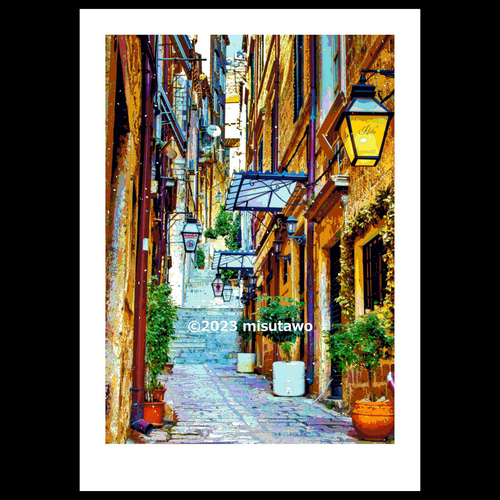 アートポスター】クロアチア ドゥブロヴニクの小道（作品No.560