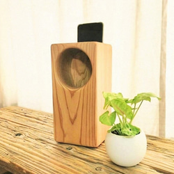 【癒しのサウンド】天然木 スマホスピーカー S 2枚目の画像