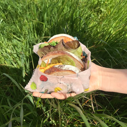 【数量限定デザイン】のこり染エコラップ（オーガニックコットン） 2枚目の画像