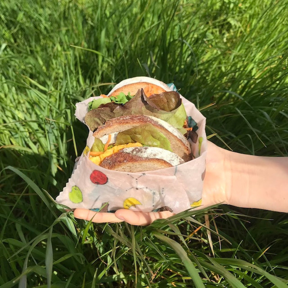 【数量限定デザイン】のこり染エコラップ（オーガニックコットン） 2枚目の画像