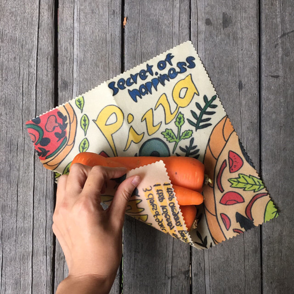 【数量限定デザイン】のこり染エコラップ（オーガニックコットン） 1枚目の画像