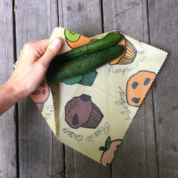 【数量限定デザイン】のこり染エコラップ（オーガニックコットン） 3枚目の画像