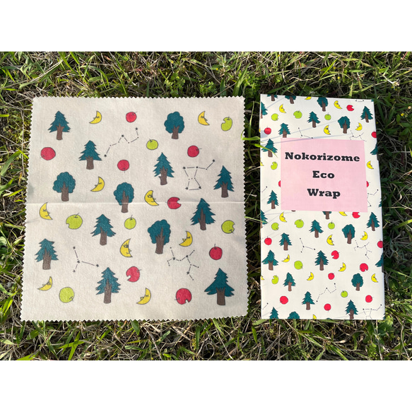 【数量限定デザイン】のこり染エコラップ（オーガニックコットン） 6枚目の画像