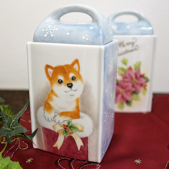 陶磁器 手描き 柴犬 置物 柴犬 黒柴 陶器 かわいい置き物 オブジェ インテリア だるま その他