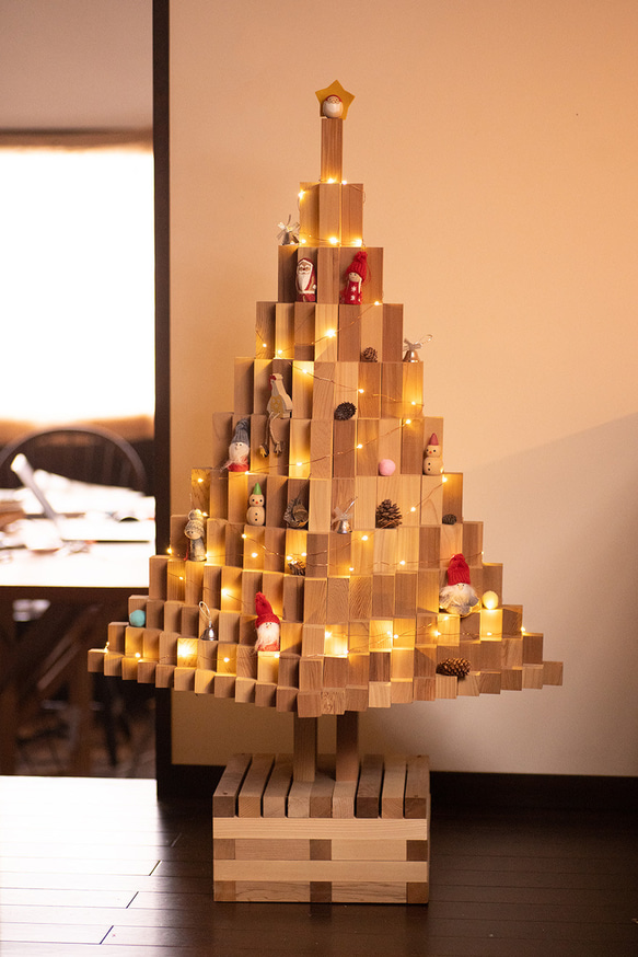 木製 クリスマスツリー 積み木 ツリー 木製クリスマスツリー(日本製)｜ステージツリー｜木のおもちゃ