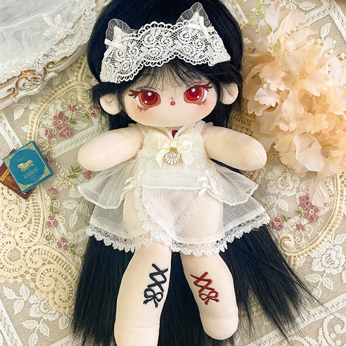 3点セット ミニ洋服 20cm 着せ替えぬいぐる服 黒 白 ビクトリア