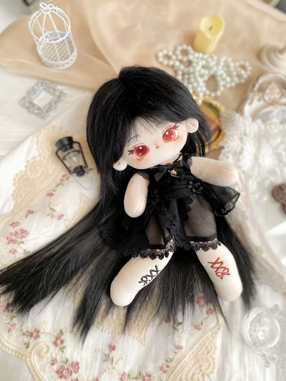 3点セット ミニ洋服 20cm 着せ替えぬいぐる服 黒 白 ビクトリア