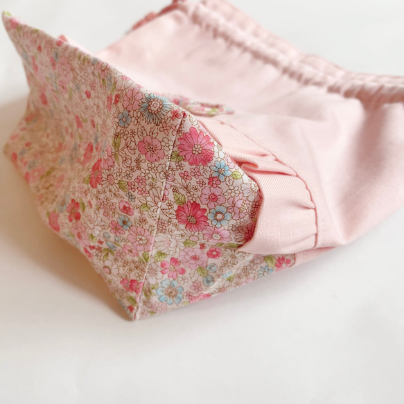 【お弁当袋】花柄×ピンク　フリル 5枚目の画像
