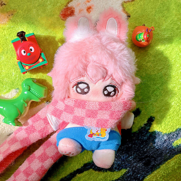 10cm 着せ替えぬいぐるみ 無属性 着せ替え人形 ピンクの髪 獣耳