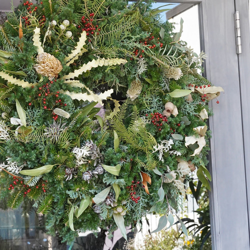 早割11/10まで】超特大70cm 生花リース クリスマスリース ディスプレイ