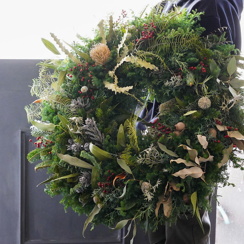 超特大70cm 生花リース クリスマスリース ディスプレイ ディスプレイ