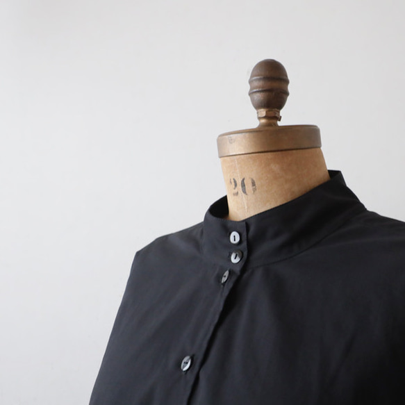 ⁂初夏ＳＡＬＥ　立襟　スタンドカラー　幅広　シャツ　ジャケット　ゆったり　前開き　ベビーキャンバスコットン　K61 3枚目の画像