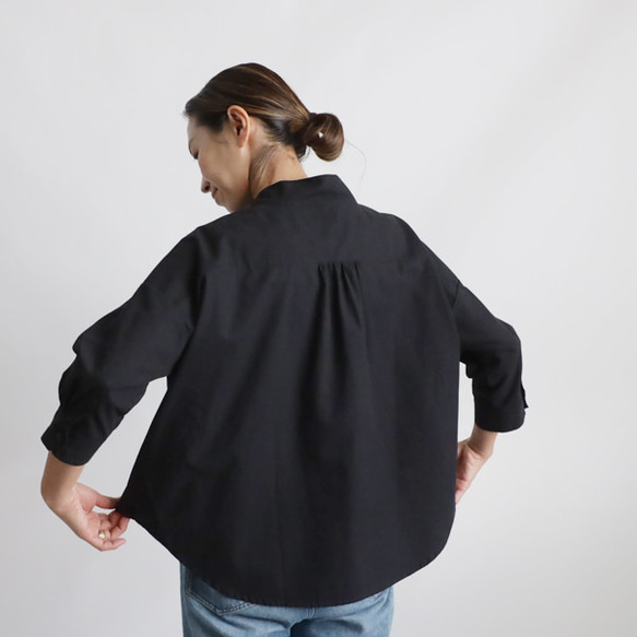 ⁂初夏ＳＡＬＥ　立襟　スタンドカラー　幅広　シャツ　ジャケット　ゆったり　前開き　ベビーキャンバスコットン　K61 8枚目の画像