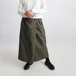 ⁂春支度ＳＡＬＥ　８８cm　巻きスカートに見える　ラップ パンツ　幅広ワイド　ベビーキャンバスコットン　カーキK75A 2枚目の画像