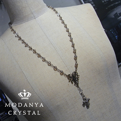 シャンパンオーラのロザリオ風ネックレス ネックレス・ペンダント