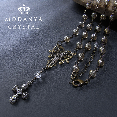 シャンパンオーラのロザリオ風ネックレス ネックレス・ペンダント