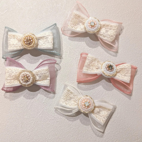 インド刺繍リボン×ビーズ刺繍の髪飾り〜winter ver. 〜 ペット服