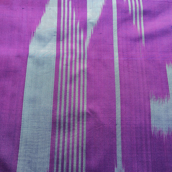 着物リメイク　銘仙のタックスカート　紫に矢絣　A 5枚目の画像