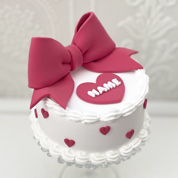推し活】生誕祭・誕生日に♡推しカラーで作るリボンハートクレイケーキ