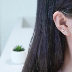 ピアス レディース 18K アレルギー対応 小さめ ゴールド シルバー925 花 フラワー プレゼント 仕事 7枚目の画像