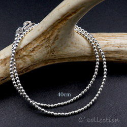CNK88 ナバホパール シルバービーズネックレス 40cm 燻しなし