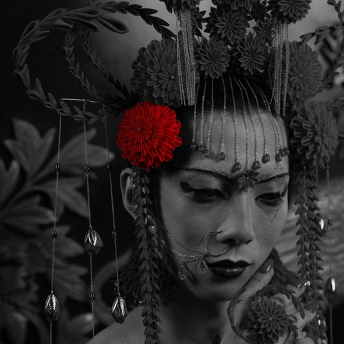 龍鱗簪 ※花のみ （りゅうりんかんざし） /つまみ細工 髪飾り 日本 和装