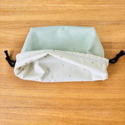 ピスタチオカラーのお弁当袋　巾着　入園入学 4枚目の画像