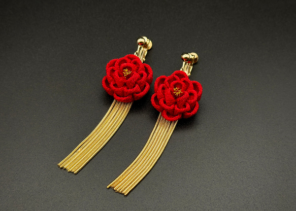 須臾の耳飾 ※イヤリング （しゅゆのみみかざり） /つまみ細工