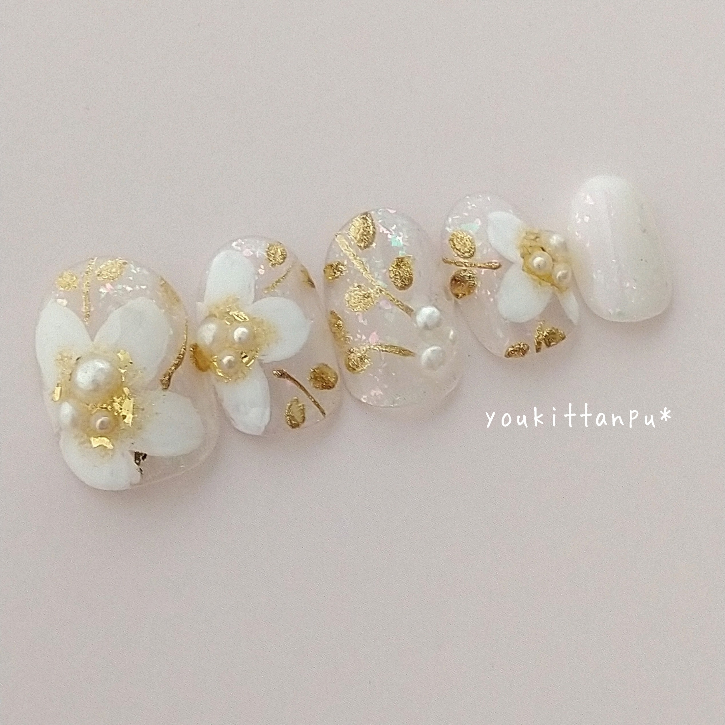 ネイルチップ 寿華＊つけ爪 ブライダル ウェディング 白無垢 振袖 シンプル 春 夏 秋 冬 フラワー 成人式 前撮り