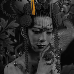 彗星簪　（すいせいかんざし）　/つまみ細工　髪飾り　日本　和装　着物　結婚式　成人式　伝統工芸　和風　パーティ　華やか 3枚目の画像