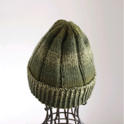 メランジニット帽子（グリーン） 4枚目の画像