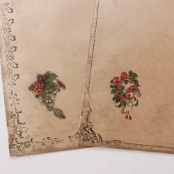 アンティーク風クラフト紙クリスマスギフト袋セット No.3　Lサイズ 5枚目の画像