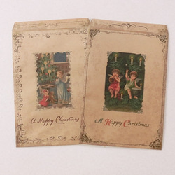 アンティーク風クラフト紙クリスマスギフト袋セット No.3　Lサイズ 3枚目の画像