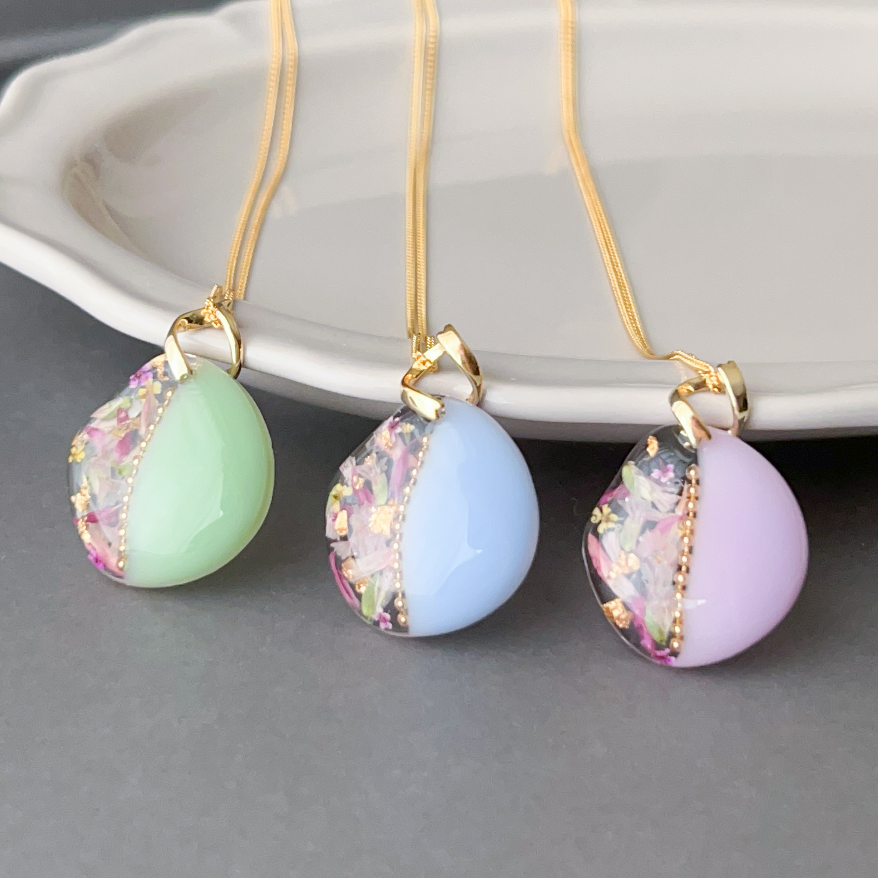 No.1036★ハンドメイド★紫陽花★フラワーレジンネックレス