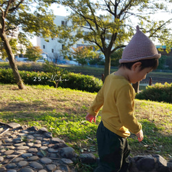 1点限り【46〜48cm】送料無料＊子供用　どんぐりハット　どんぐり帽子　とんがり帽子　つば付き　コットン 4枚目の画像