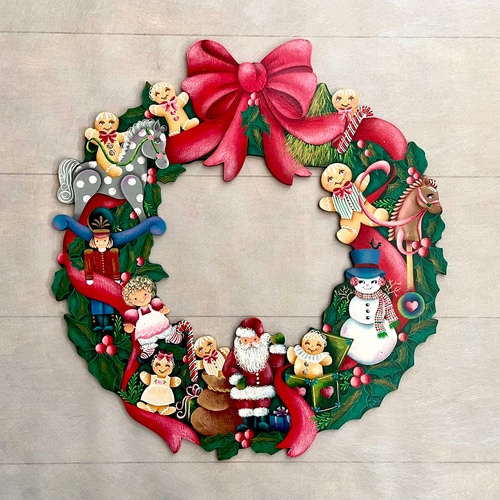 トールペイント作品☆クリスマス☆サンタ☆グリーン - メルカリ