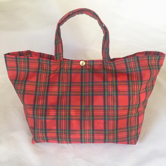 人気再販✴︎新柄可愛いタータンエコバッグ 撥水ミニトート タータン