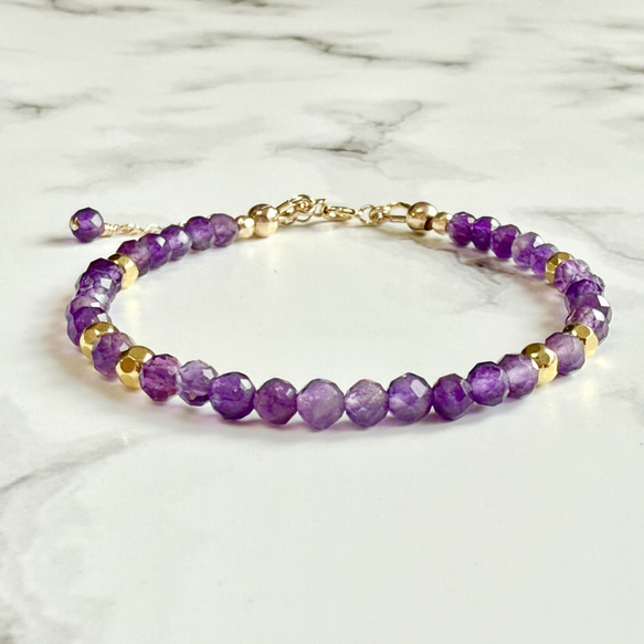 アメジスト天然石ブレスレット 心の癒し・家庭円満【2月誕生石】 2枚目の画像