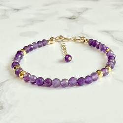 アメジスト天然石ブレスレット 心の癒し・家庭円満【2月誕生石】 1枚目の画像