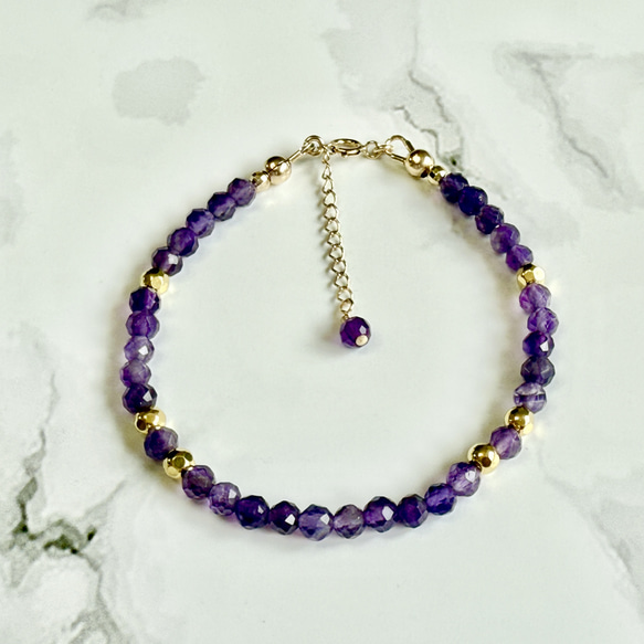 アメジスト天然石ブレスレット 心の癒し・家庭円満【2月誕生石】 4枚目の画像