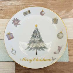 クリスマスプレート クリスマス ポーセラーツ 中皿 ポーセラーツサロン