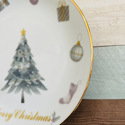クリスマスプレート クリスマス ポーセラーツ 中皿 ポーセラーツサロン