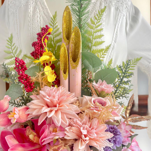 和風門松しめ飾り 竹器アレンジメント 竹から生まれた門松 門松アレンジ しめ飾り 正月飾り 新年飾り 正月