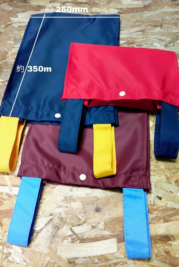 ナイロン トートバッグ レジ袋型 (カーキ✕紺&ライム tb-3rn 3) 5枚目の画像