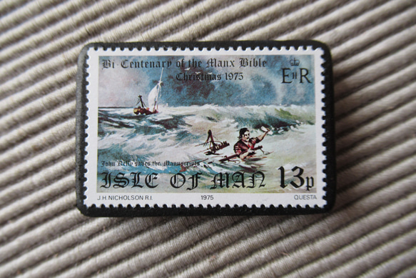 マン島　クリスマス切手ブローチ9147 1枚目の画像