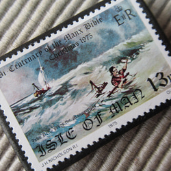 マン島　クリスマス切手ブローチ9147 2枚目の画像