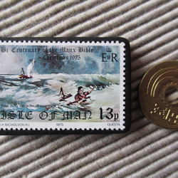 マン島　クリスマス切手ブローチ9147 3枚目の画像