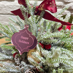 【アクリルキーホルダー ミラーピンク】クリスマスツリー モロッカン 贈り物 席札 3枚目の画像