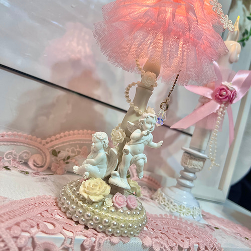 エンジェル 天使 スタンドライト 薔薇 姫系インテリア アンティーク 