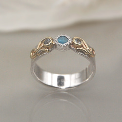 御伽噺の指環～Aquamarine＆Topaz Ring《送料無料》/SV950 2枚目の画像